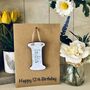Personalised 12th Letter Birthday Wooden Keepsake Card, thumbnail 2 of 2