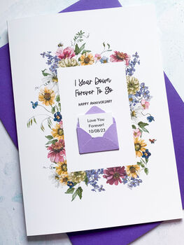 Personalised Floral Forever To Go Anniversary Card, 3 of 7