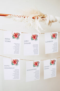 Wedding Seating Plan Cards Tropical, 4 of 6