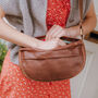 Brown Leather Crossbody Dumpling Bag, thumbnail 2 of 6