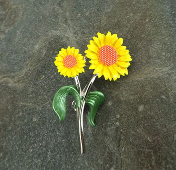 Sunflower Classic Yellow Flower Brooch, 2 of 6