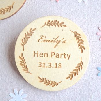 Personalised Hen Party Wooden Badges, 2 of 4