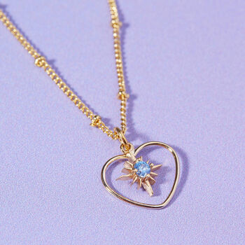 Shot Through The Heart And Birthstone Valentines Necklace, 3 of 9