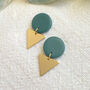 Fliss Forest Green Polymer Clay Earrings, thumbnail 2 of 5
