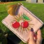 Embroidered Cherry Velvet Purse, thumbnail 1 of 3