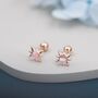 Moonstone Starburst Screw Back Earrings Sterling Silver, thumbnail 6 of 12
