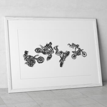 Motocross Sketch Collage Poster, 2 of 3
