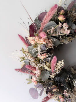 Dried Preserved Eucalyptus Wreath With Roses, 3 of 4