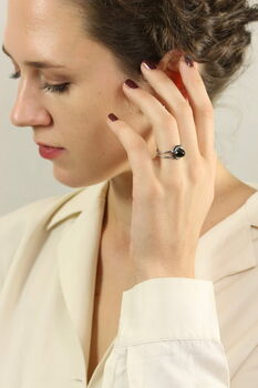 Istanbul Vibe Garnet And Black Spinel Ring, 2 of 2