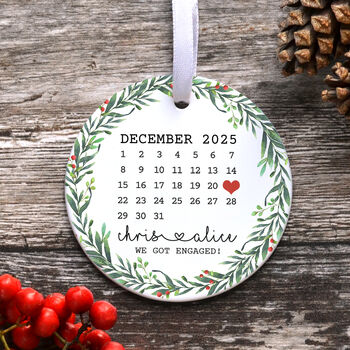 Personalised Calendar Christmas Ornament Bauble, 2 of 3
