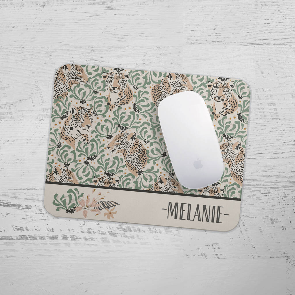Personalised Leopard Mouse Mat