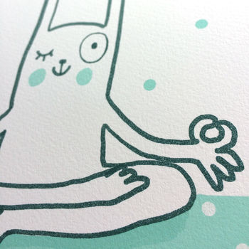 'Everything Will Be Ok Yoga Rabbit' Print, 2 of 2