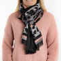 Black And Pink Leopard Print Scarf, thumbnail 2 of 6