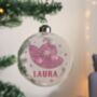 Personalised Cowgirl Hat Glass Christmas Bauble, thumbnail 3 of 3
