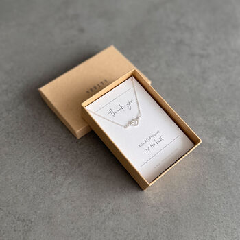 Thank You Heart Knot Necklace – Bridesmaid Or Wedding Party Gift, 7 of 12