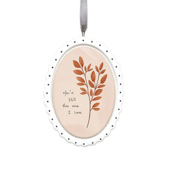 Elegant Scallop Oval Porcelain Hanging Decoration You're Still The One I Love, 3 of 3