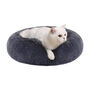 50cm Dark Grey Soft Plush Donut Dog Cat Bed Cushion, thumbnail 7 of 8