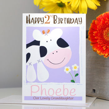 Personalised Farm Cow Relation Birthday Card, 2 of 8