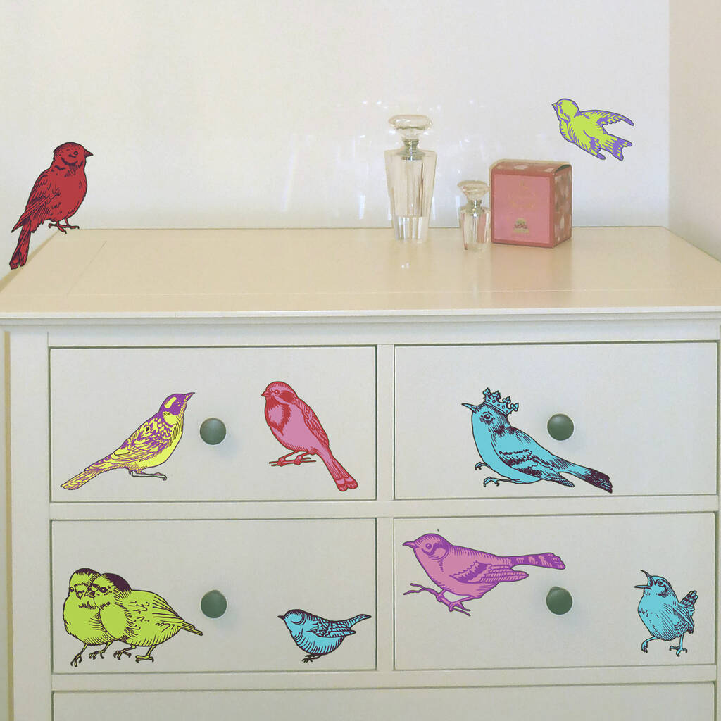 Vintage Birds Wall Stickers, 1 of 2