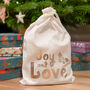 Joy And Love Reusable Christmas Gift Bag, thumbnail 1 of 3