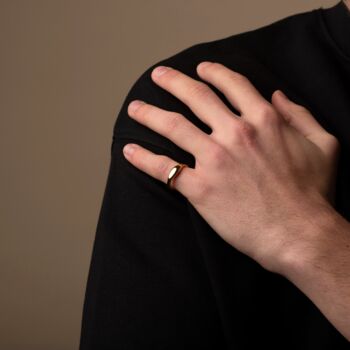 Personalise 18 K Gold Wavy Band Ring, 5 of 12