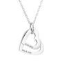 Personalised Double Hearts Pendant Engraved Necklace, thumbnail 1 of 4