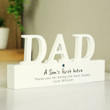 Personalised Hero Dad Wooden Ornament Gift, 2 of 2