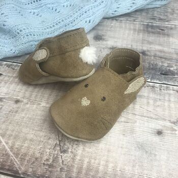 Suede Easter Bunny Baby Shoes With Sheepskin Tail, 8 of 10