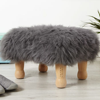 Personalised Baa Stool With Sheepskin Colour Options, 3 of 11