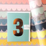 Mini Gold Foiled Number Three Card, thumbnail 4 of 5