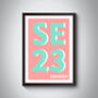 Se23 Forest Hill, London Postcode Typographic Print, thumbnail 5 of 7