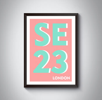 Se23 Forest Hill, London Postcode Typographic Print, 5 of 7
