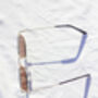Brown Nose Bridge Angular Rectangle Aviator Sunglasses, thumbnail 6 of 9