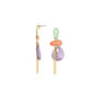 Gold Plated, Purple And Brown Drop Earrings, thumbnail 3 of 3