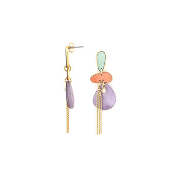 Gold Plated, Purple And Brown Drop Earrings, 3 of 3