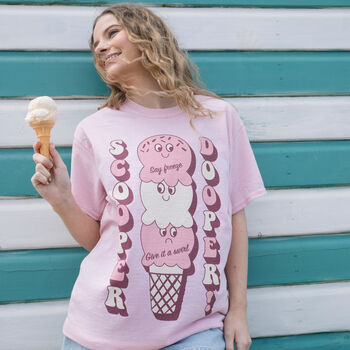 Scooper Dooper Women's Ice Cream Graphic T Shirt, 2 of 4