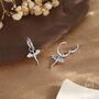 Sterling Silver Tiny Dragon Huggie Hoop Earrings, thumbnail 2 of 11