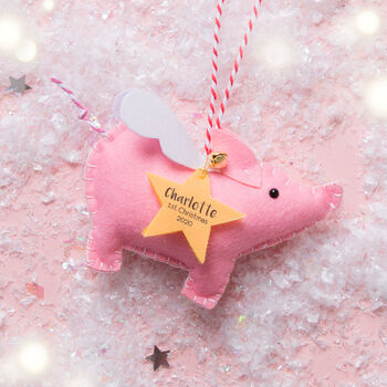 Personalised Pig Christmas Decoration, 2 of 4