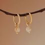 Round Gold Rutilated Quartz Twisted Hoop Earrings, thumbnail 1 of 12