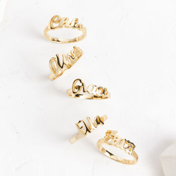 Personalised Script Name Ring In Sterling Silver Or Gold, 5 of 12