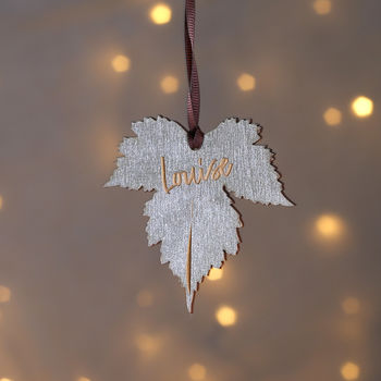 Personalised Metallic Leaf Keepsake Decoration, 3 of 4