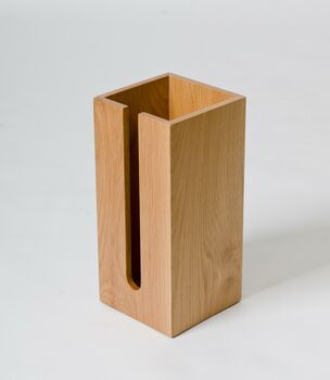 Solid Natural Oak Contemporary Roll Holder, 2 of 3