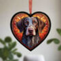 German Shorthaired Pointer Stained Glass Effect Heart Suncatcher, thumbnail 3 of 5
