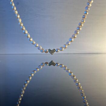 'Puso' Freshwater Pearls With Heart Pendant, 7 of 7