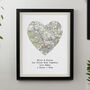 Wedding Anniversary Gifts Personalised Map Location Print, thumbnail 1 of 9