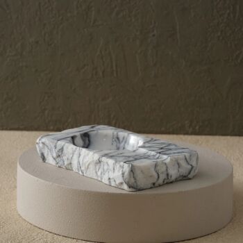 Hand Carved Black Marble Cigar Ashtray, 2 of 6