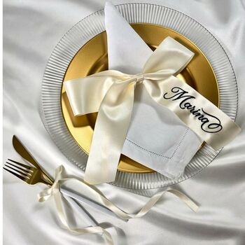 Personalised Embroidered Satin Ribbon Bow Place Cards, 4 of 6