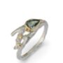 Green Sapphire And Diamond Elvish Twig Engagement Ring, thumbnail 1 of 7
