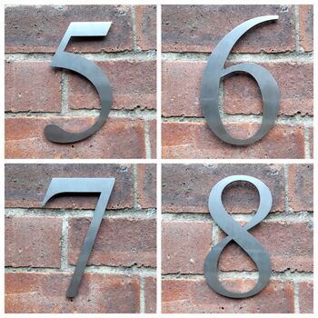 Traditional Stainless Steel House Number, 4 of 5
