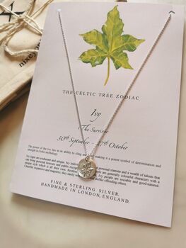 Tree Zodiac Necklace, Leaf Amulet, 6 of 12